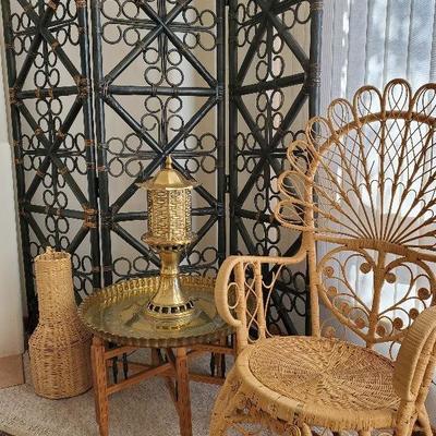 antique hand woven wicker chair
