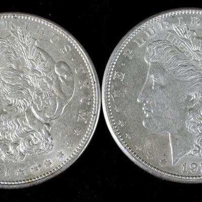1921-D and 1921-S Morgan Silver Dollars