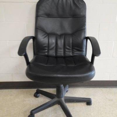 Black Pleather Rolling Office Chair