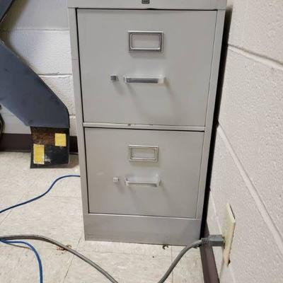 Metal Two Drawer Filing Cabinet