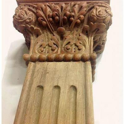 Solid Teak hand-carved column, only one left!