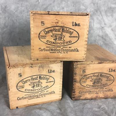 Old Dove-tail boxes and other antique and vintage display items