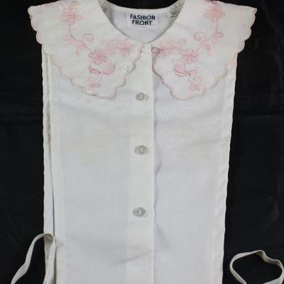 Vintage Dickey with Pink Embroidery Collar 