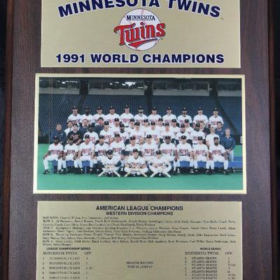 Minnesota Twins 1991 World Champions Wall Plaque (13” x 16”)