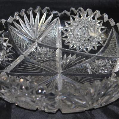 American brilliant cut crystal Bowl 9â€ Diameter x 2 1/4â€ H
