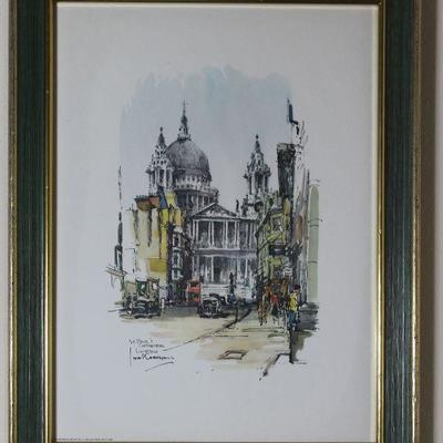 Saint Paul’s Cathedral London Print by Jan Korthals 1965 printed by Donald Art Company 