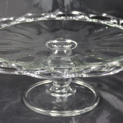 Imperial Glass Company open laced edge cake stand 12 1/2” diameter x 4 1/2” H