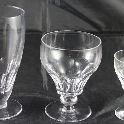 “Dorset” by Stewart England 1955-1964, 18 iced teas, 19 low water goblets, 26 port wine goblets