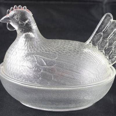 Indiana Glass Hen on Nest covered dish