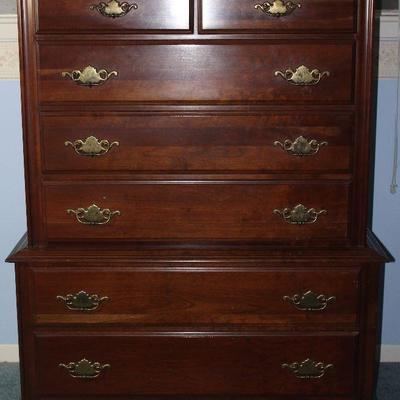 Cherry Chest on Chest 7 Drawers 40â€ W x 19â€ D x 62â€ 