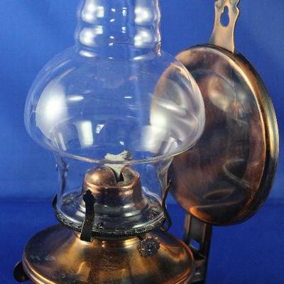 Vintage Copper Tint Wall Oil Lamp with Heat Shield
