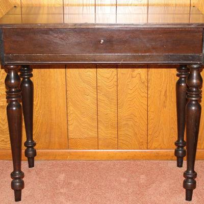 Antique solid mahogany spinet writing desk  (34â€W x 19â€D x 31â€H)