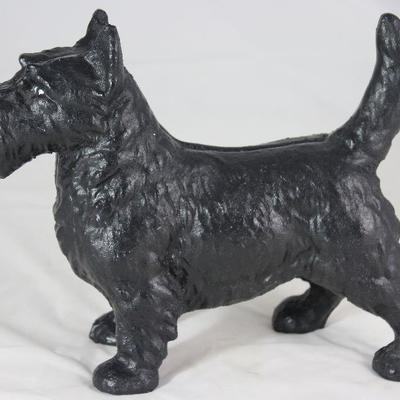 Vintage Black Cast Iron Scottie Dog (8”H x 19”)