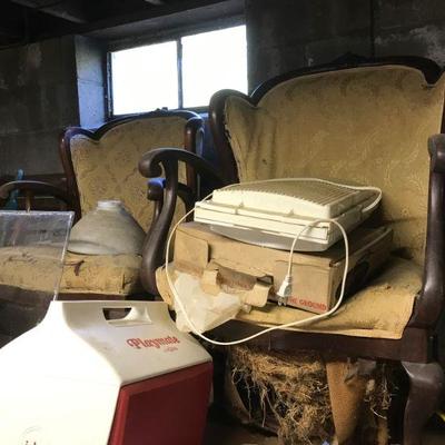 Antique Over Stuffed Chairs