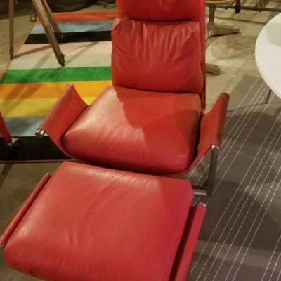 Very nice red leather and chrome chair 