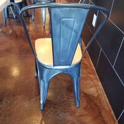 (2) Gray Metal Restaurant Chairs...