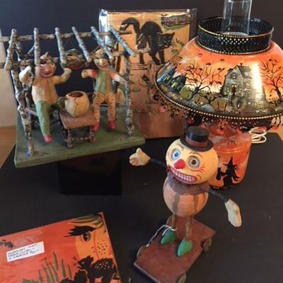 Many types of very unique holiday items: antique/vintage ephemera, folk art, art pieces from well known artists, figurines, decor....