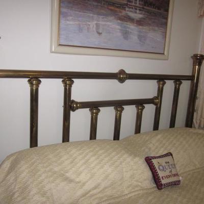King Antique Brass Bed Frame 