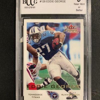 Near Mint 9 Eddie George Football Card - 2000 Fleer Focus - Beckett Graded - in Case