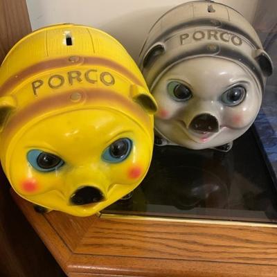 Large Vintage highly collectible Porco Piggy Banks