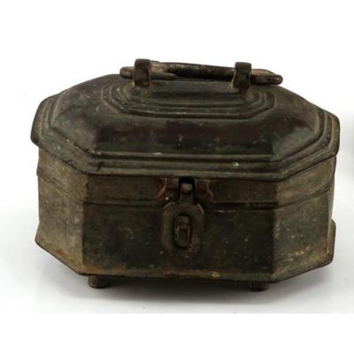 Vintage Brass Trinket Box, Small Brass Treasure Chest Box, Vintage Brass Box, Small Brass Octogan 