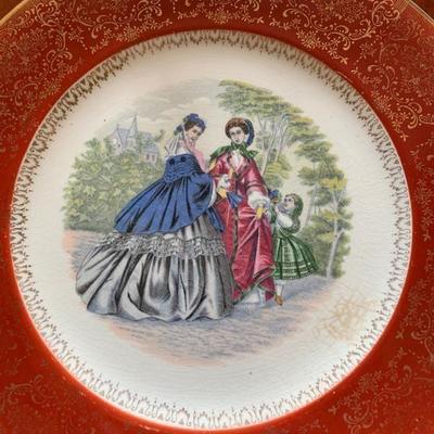 Salem Century Pattern Decorative Ceramic Plates with 23 K Gilding  