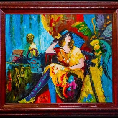 Remarkable Oil Painting in the Style of Itzchak Tarkay