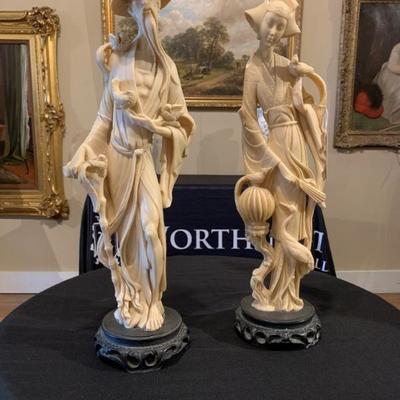 Pair of Large Chinese Sculptures