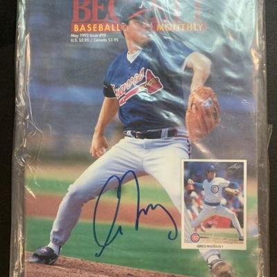 Greg Maddox Signed Beckett Baseball Monthly - Atlanta Braves