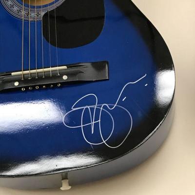 JOE SATRIANI SIGNED / AUTOGRAPHED ACOUSTIC GUITAR WITH PHOTOGRAPH AND COA - Autographed / Signed 