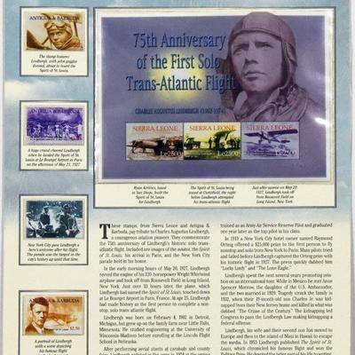 Collection of Charles Lindbergh Commemorative Stamps