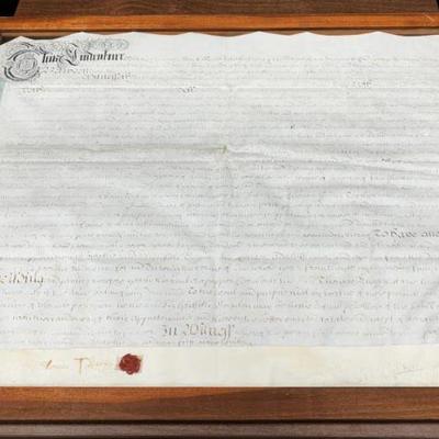 Antique 1727 Hand Written English Indenture  