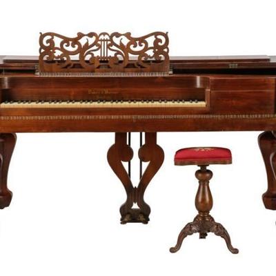 Rare Dubois & Warriner Rosewood Grand Piano  