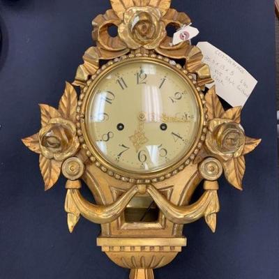 Antique Gold Gilt Wall Clock