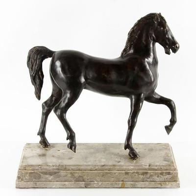 Bronze Sculpture of a Trotting Horse