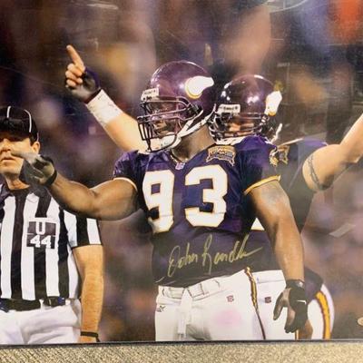 Signed John Randle Photograph - Minnesota Vikings Football