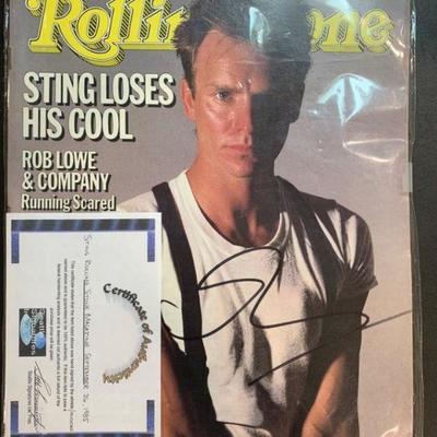 Sting Signed Rolling Stones Magazine