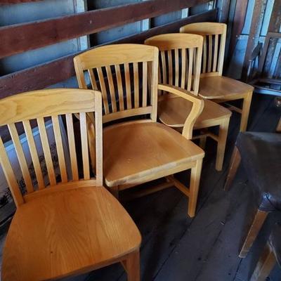 Found these wonderful oak chairs still in their rapper The rapper's included the stringwith the original straw a fun find
