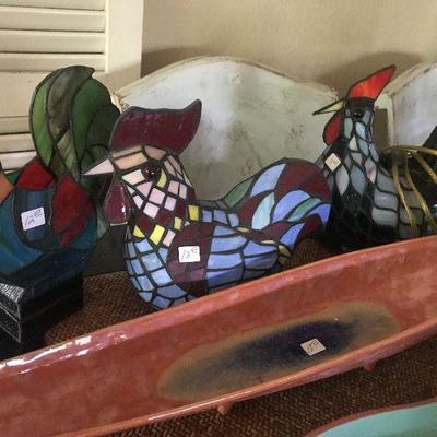 Stain Glass Roosters 