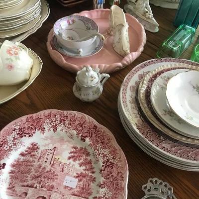 Pink and White Dishes 