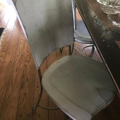 Metal and Wood Dining Chairs 