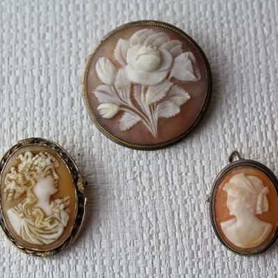 cameo brooches, pendant