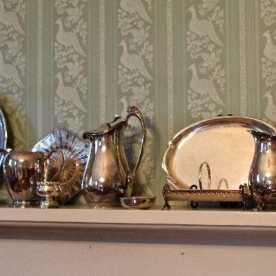 collection of silver plated items