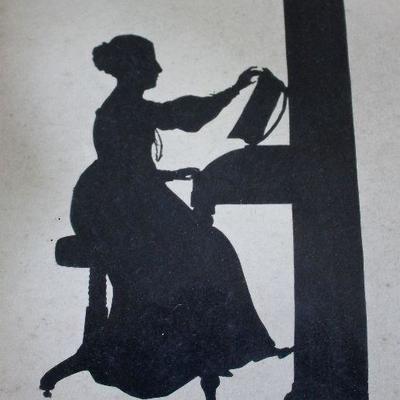original silhouette by noted artist August Edouart of Miss Jane Elizabeth Wight at the piano