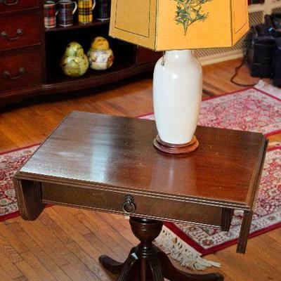 drop leaf side table with drawer