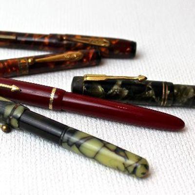 assorted maker fountain pens and mechanical pencils - Esterbrook, Parker, Avon, Sheaffer, & more