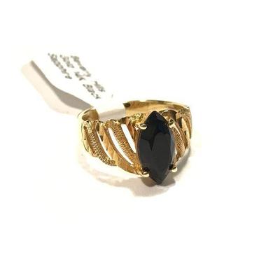 Beverly Hills Gold 14K Black Sapphire Ring