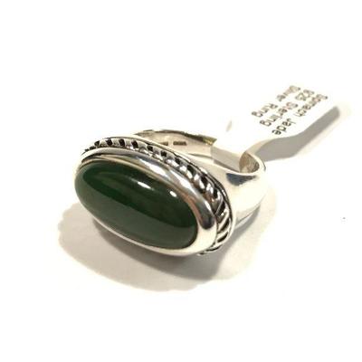 Spinach Jade 925 Sterling Silver Ring 