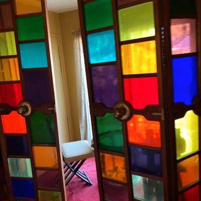 Stained glass 8' high bifold doors - Gorgeous and one of a kind! 