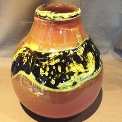 Val St. Lambert signed art glass vase